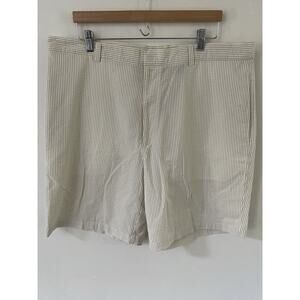 Greg Norman Mens Size 40 Beige Cotton Seersucker Golf Lightweight Coastal Shorts